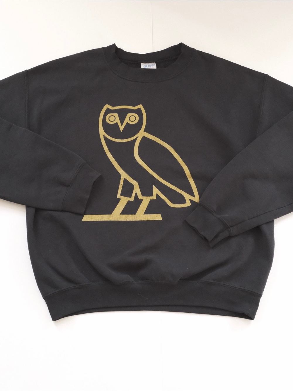 Drake OVO Vintage Medium Black Crewneck Sweater Gildan Tag